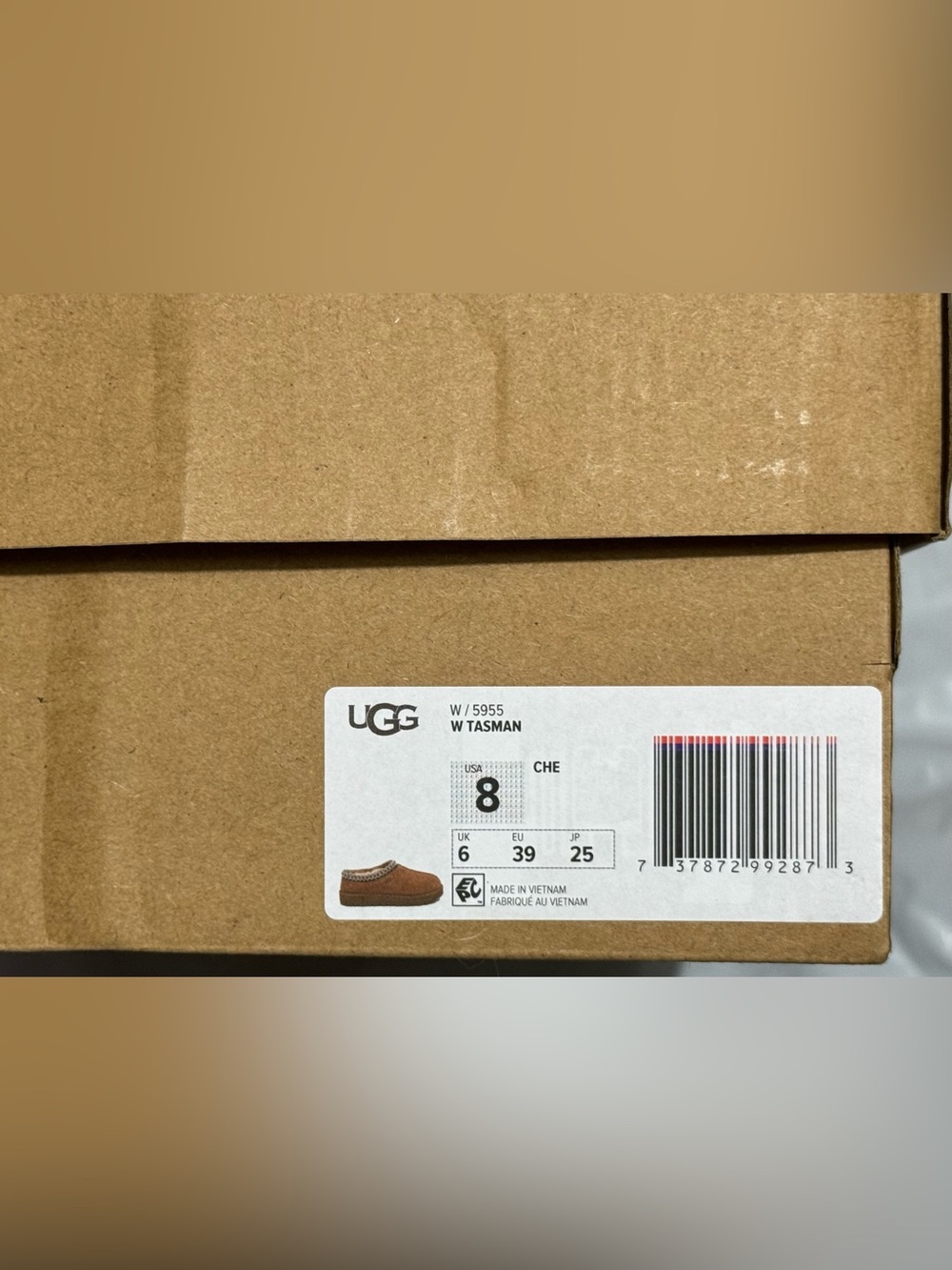 Ugg Tasman Slippers Chestnut Size 8 Brand New! - Picture 5 of 5